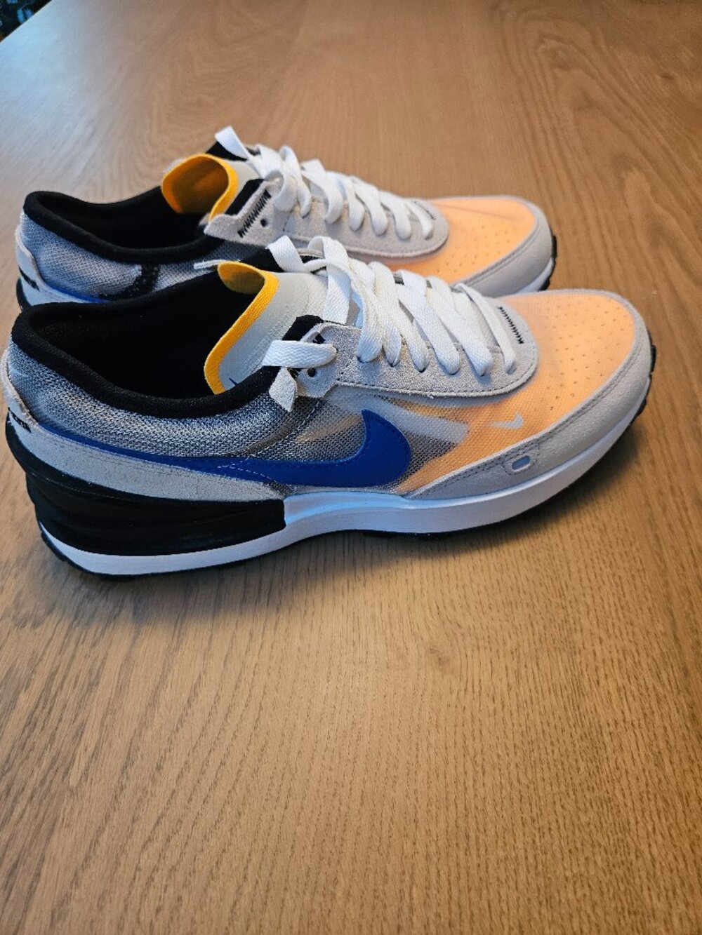 Nike Waffle One Light Bone Orange Blue Sneakers Boys Youth Size 6Y